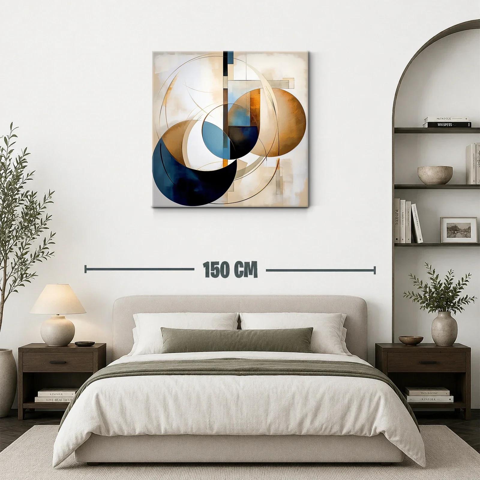 Composición abstracta con formas circulares y tonos cálidos — miniatura 3
