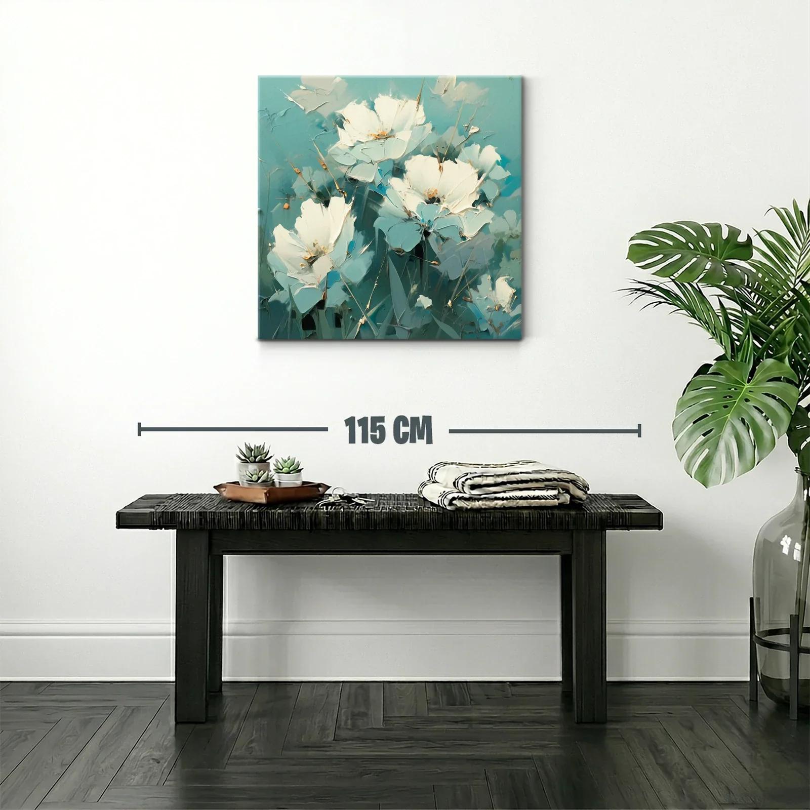 Flores blancas delicadas con fondo azul celeste — miniatura 2