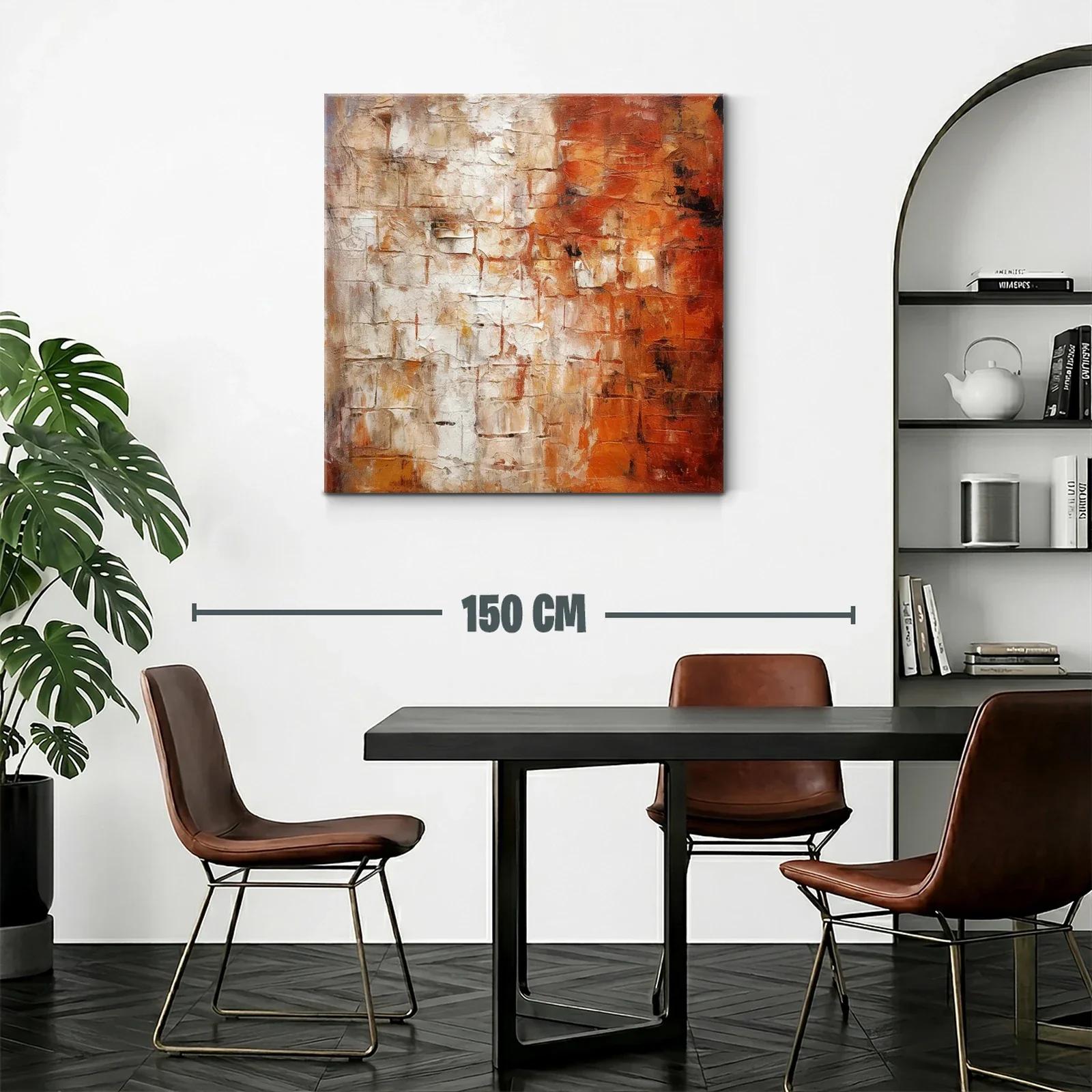 Cuadro abstracto con tonos cálidos y texturas envolventes — miniatura 2