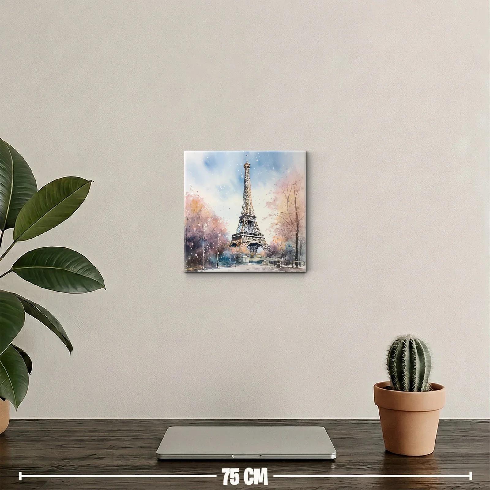 Encantadora vista de la Torre Eiffel entre árboles otoñales — miniatura 2