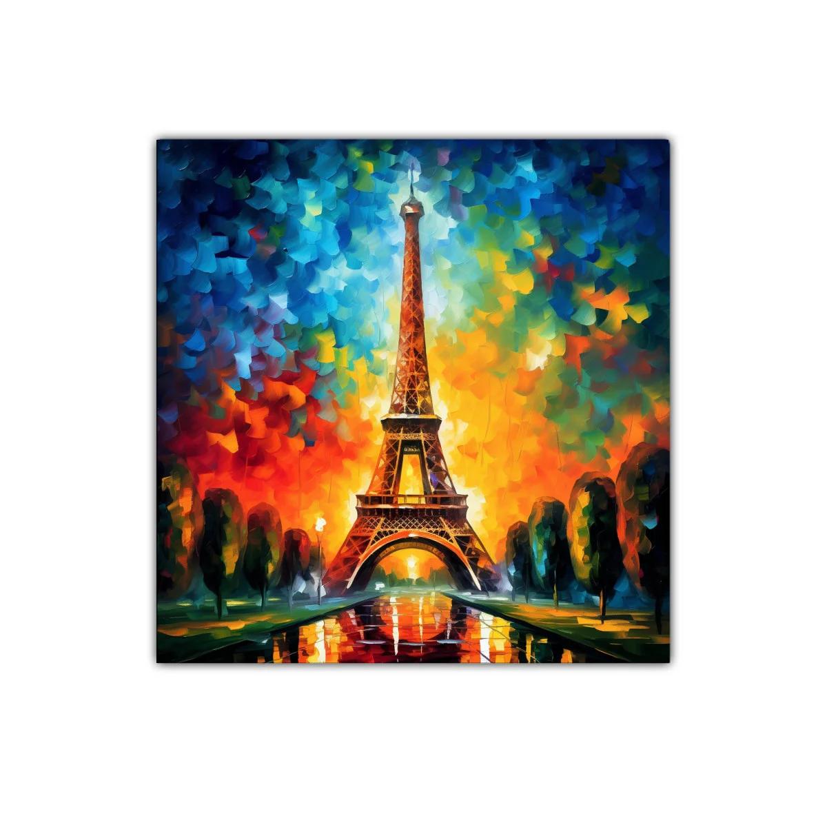 Eiffel en atardecer vibrante con reflejos llamativos — imagen principal
