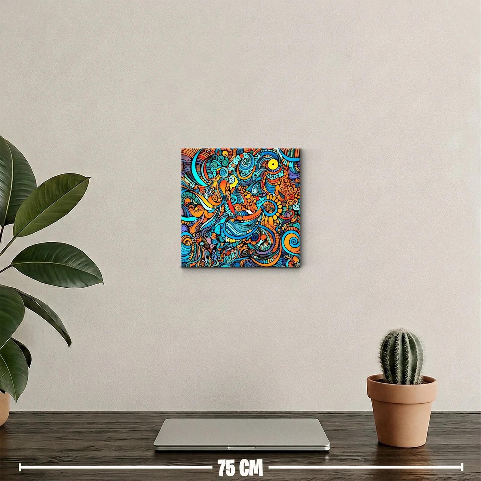 Cuadro vibrante con formas abstractas y colores vivos — miniatura 2
