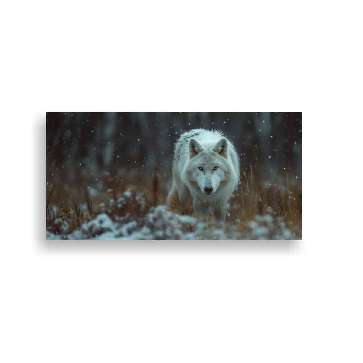 Cuadro lobo blanco con fondo desenfocado — imagen principal