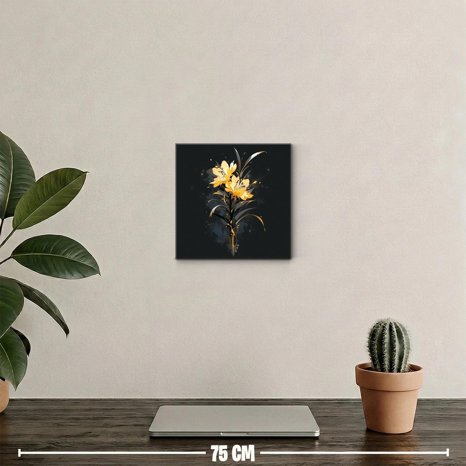 Elegante ramo de flores amarillas sobre fondo oscuro — miniatura 2