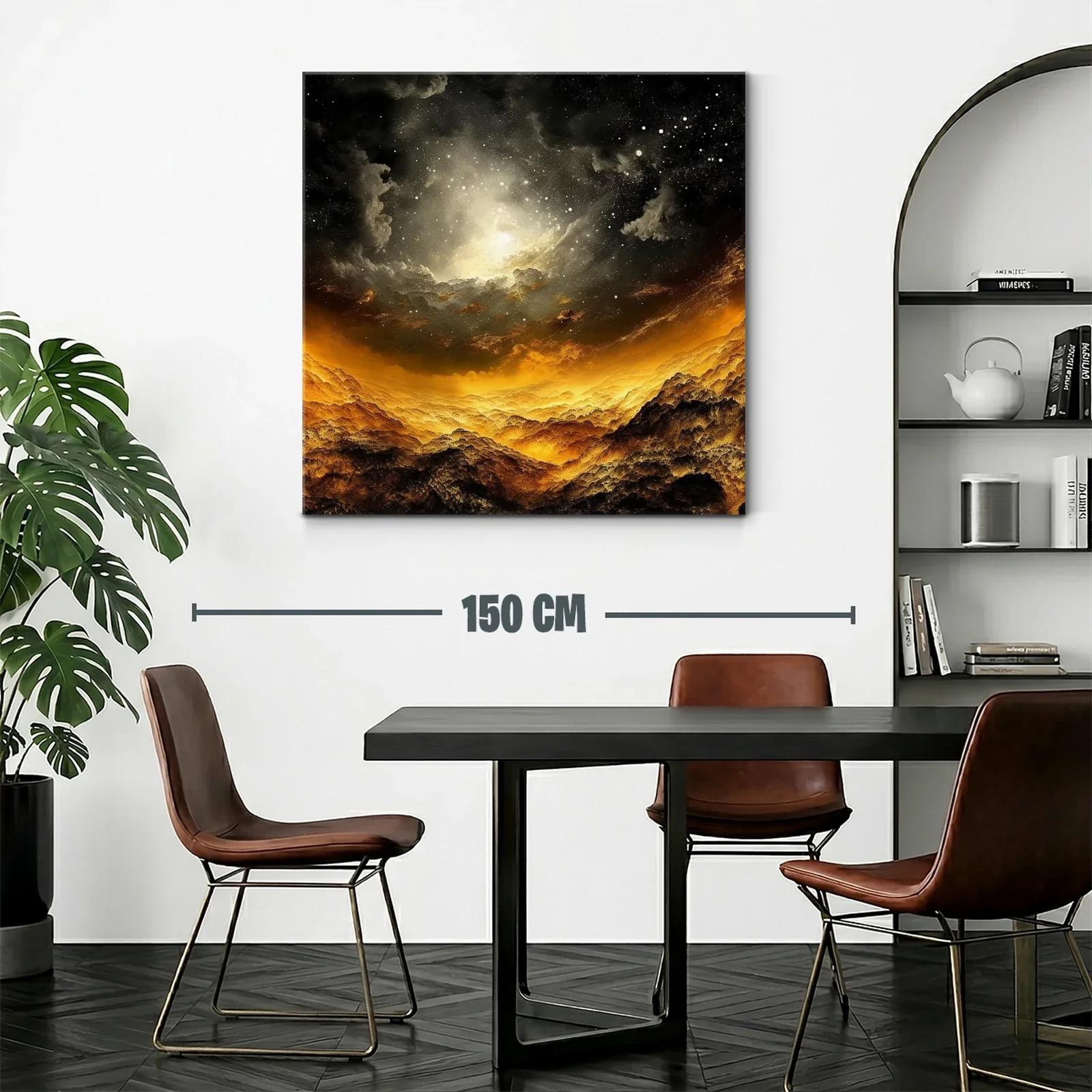 Paisaje cósmico con luces doradas y cielo estrellado — miniatura 2