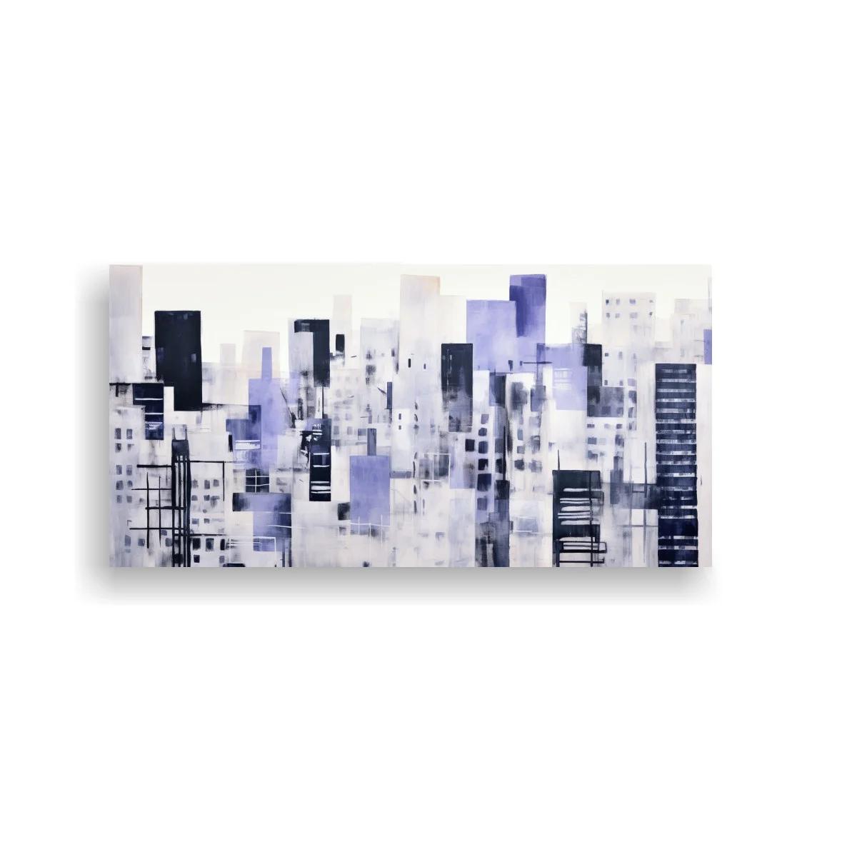 Cuadro skyline urbano abstracto con capas difuminadas