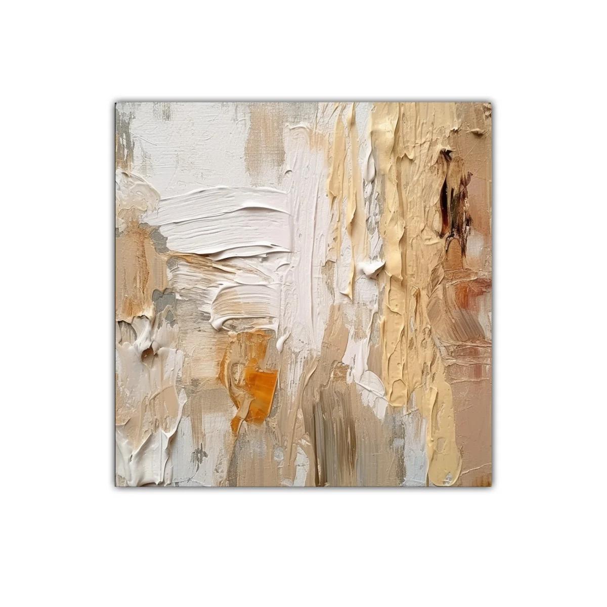 Cuadro abstracto en tonos tierra y beige texturizado — imagen principal