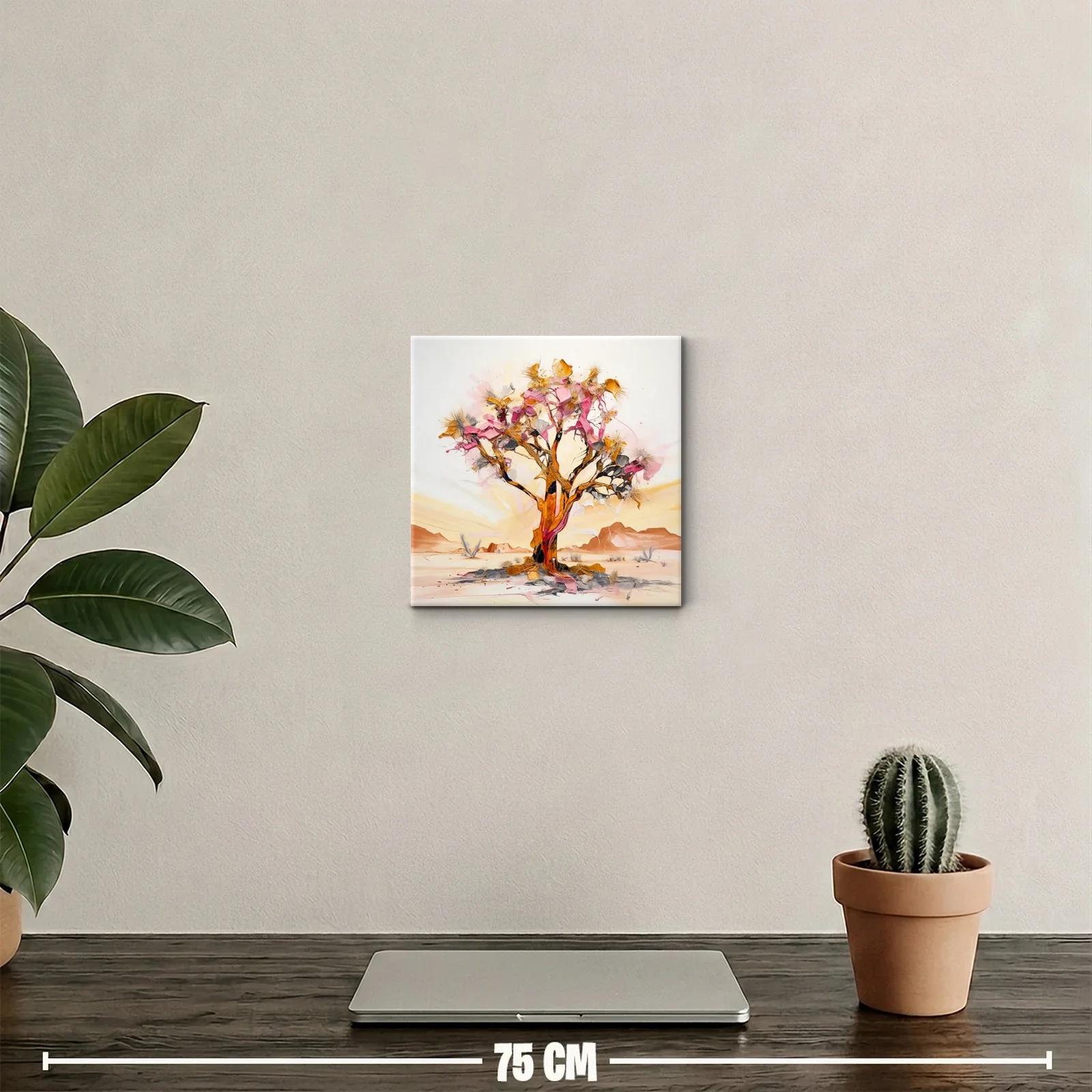 Árbol abstracto en tonos cálidos y acentos rosas — miniatura 2