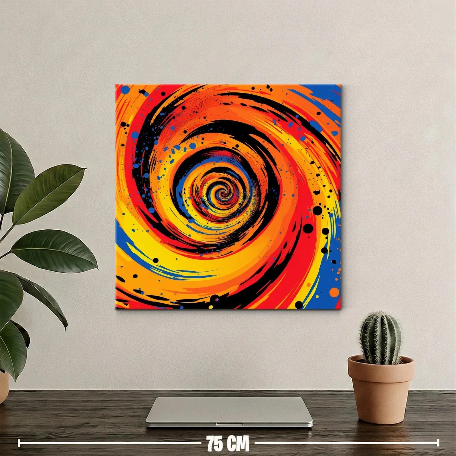 Cuadro espiral vibrante en tonos cálidos y contrastes intensos — miniatura 2