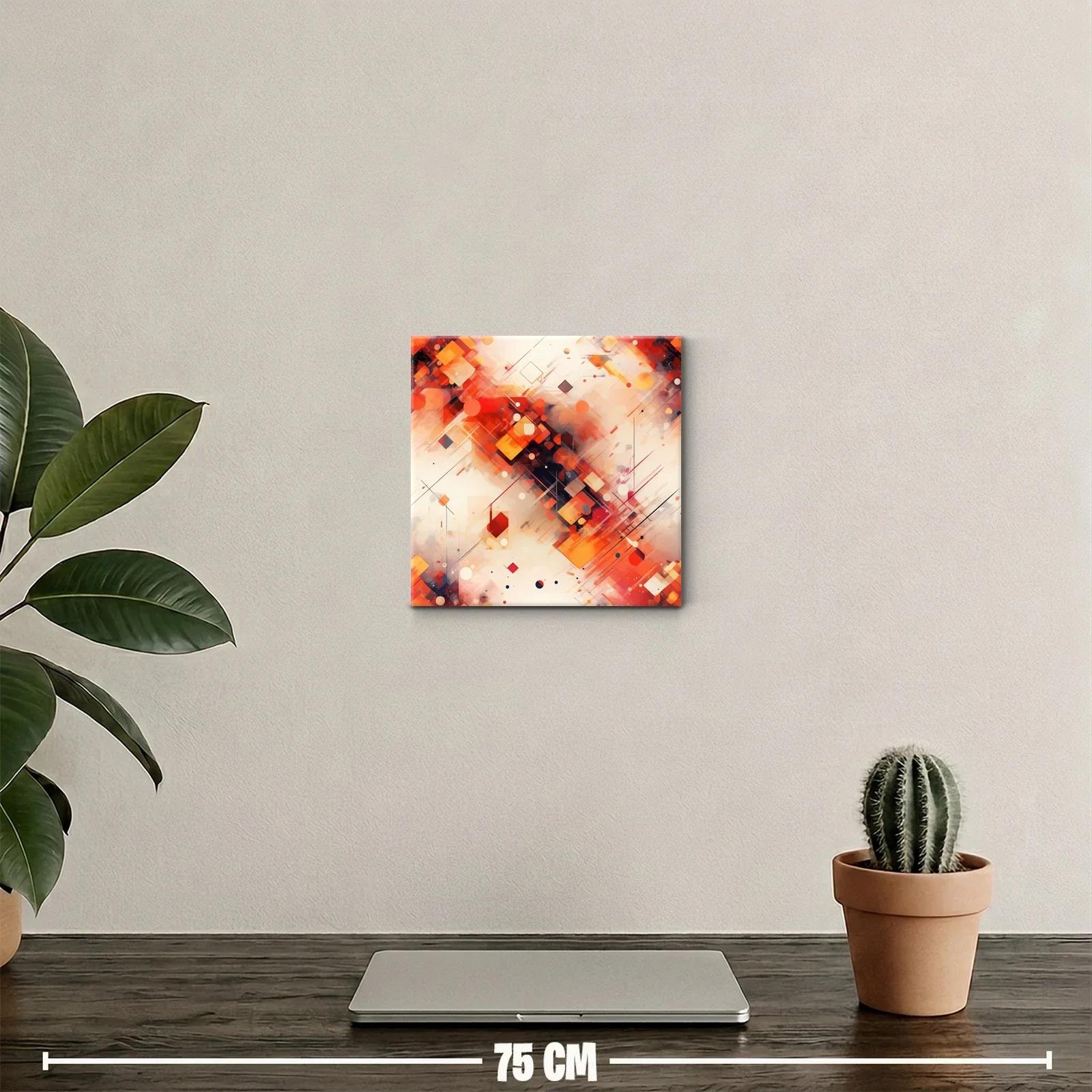 Composición abstracta con tonos cálidos y líneas dinámicas — miniatura 2