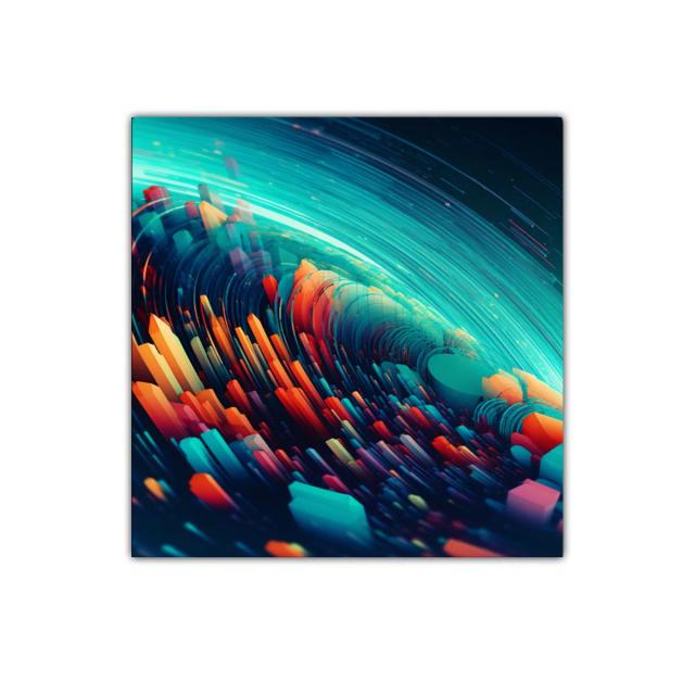 Cuadro abstracto espiral colorida dinamismo y energía