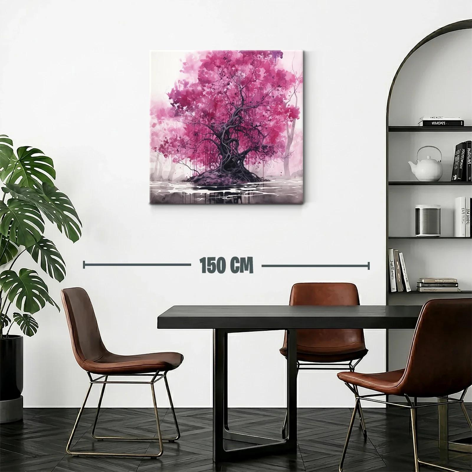 Árbol mágico con follaje en tonos rosa vibrantes — miniatura 2