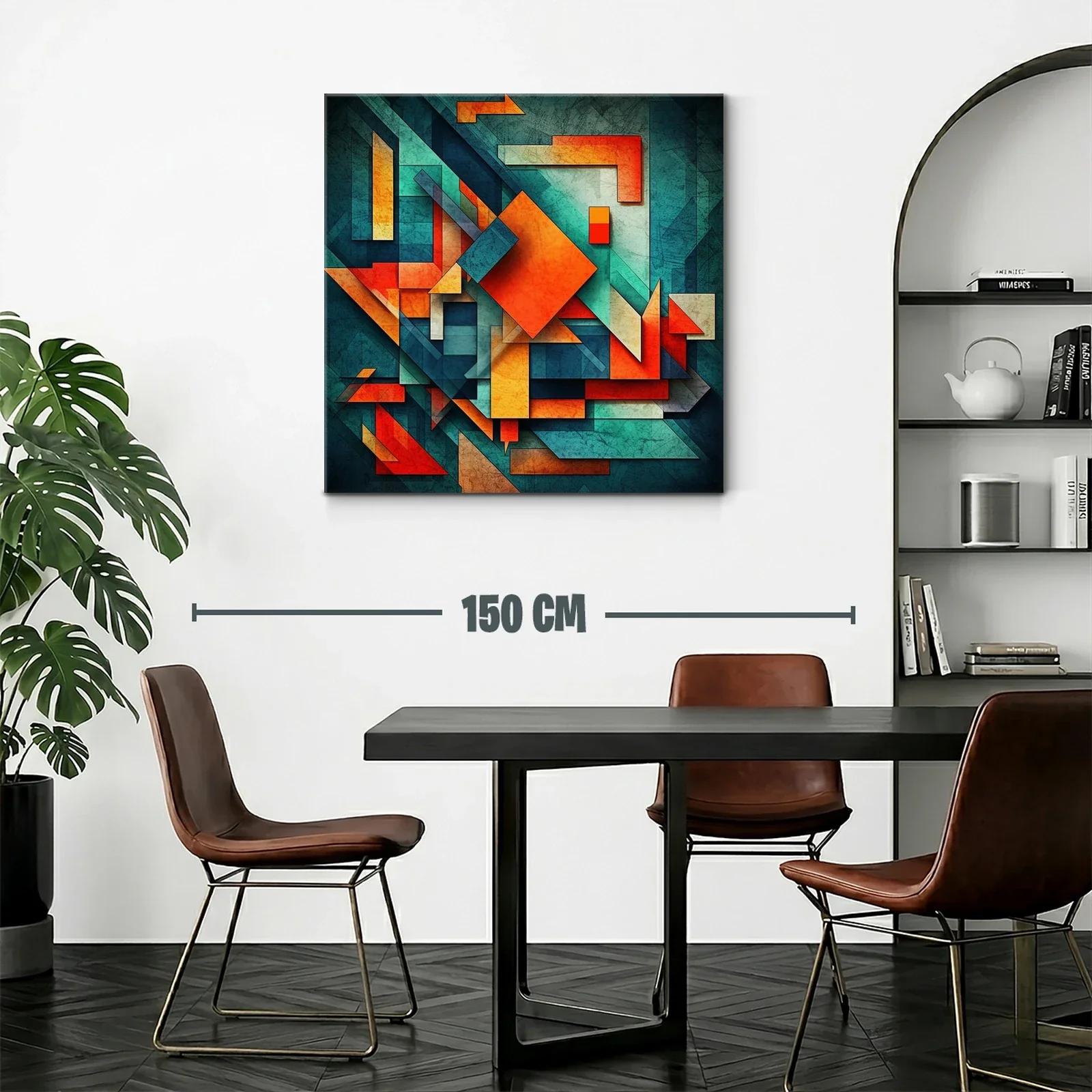 Composición abstracta vibrante en tonos naranja y azul — miniatura 2