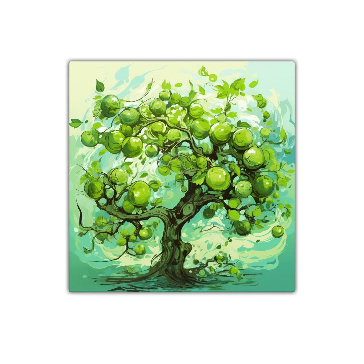 Cuadro decorativo árbol frutal verde y fresco