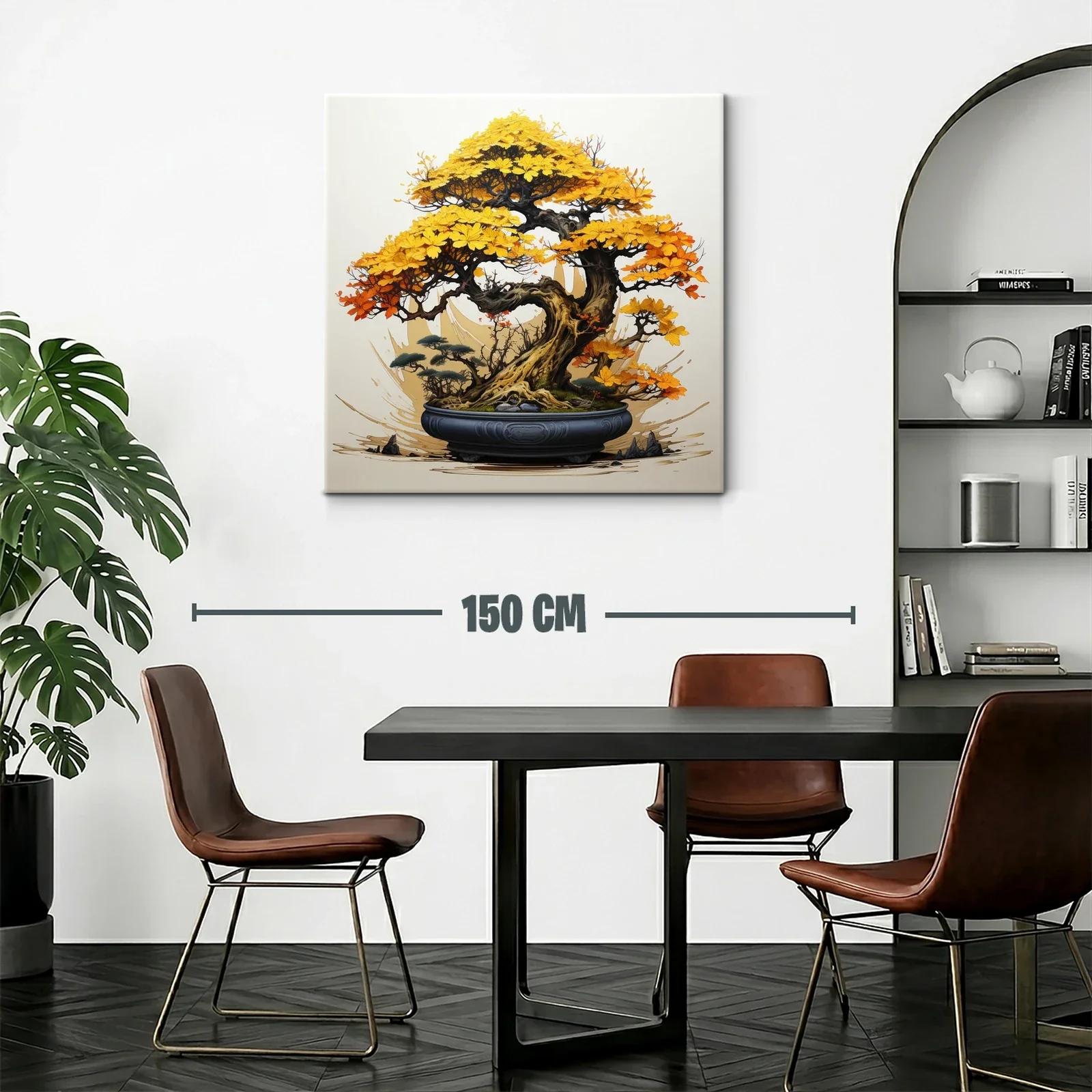 Árbol Bonsái con Hojas en Tonos Otoñales Amarillos y Naranjas — miniatura 2