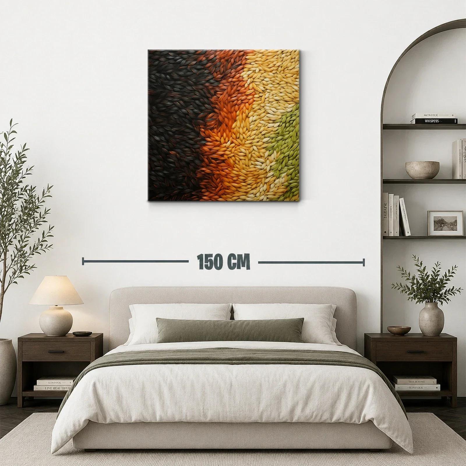 Cuadro abstracto con texturas orgánicas en tonos cálidos — miniatura 3