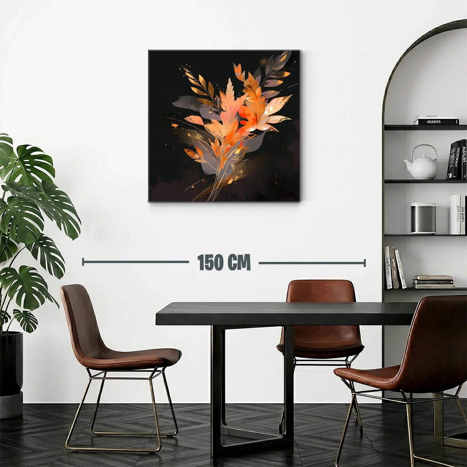 Composición abstracta con hojas en tonos cálidos — miniatura 2