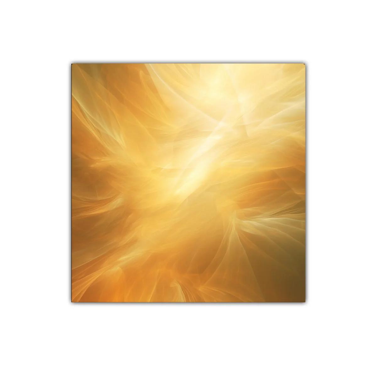 Cuadro abstracto con luz dorada y formas etéreas — imagen principal