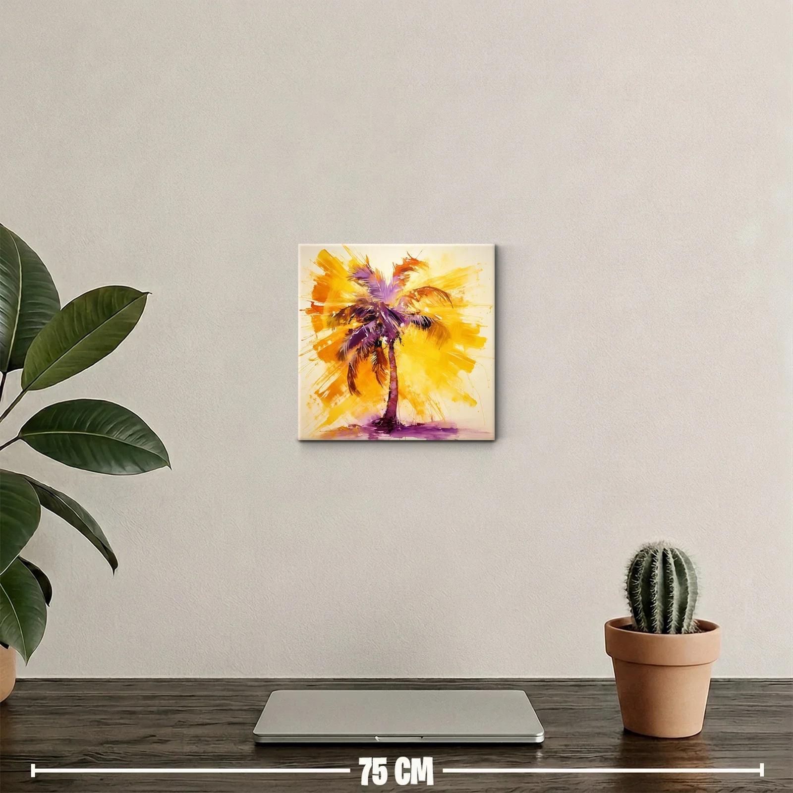 Palmera vibrante con explosión de colores cálidos y morados — miniatura 2