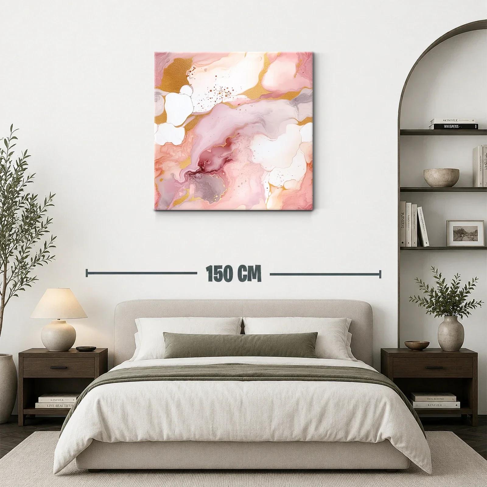 Composición abstracta en tonos rosa y dorado elegante y suave — miniatura 3