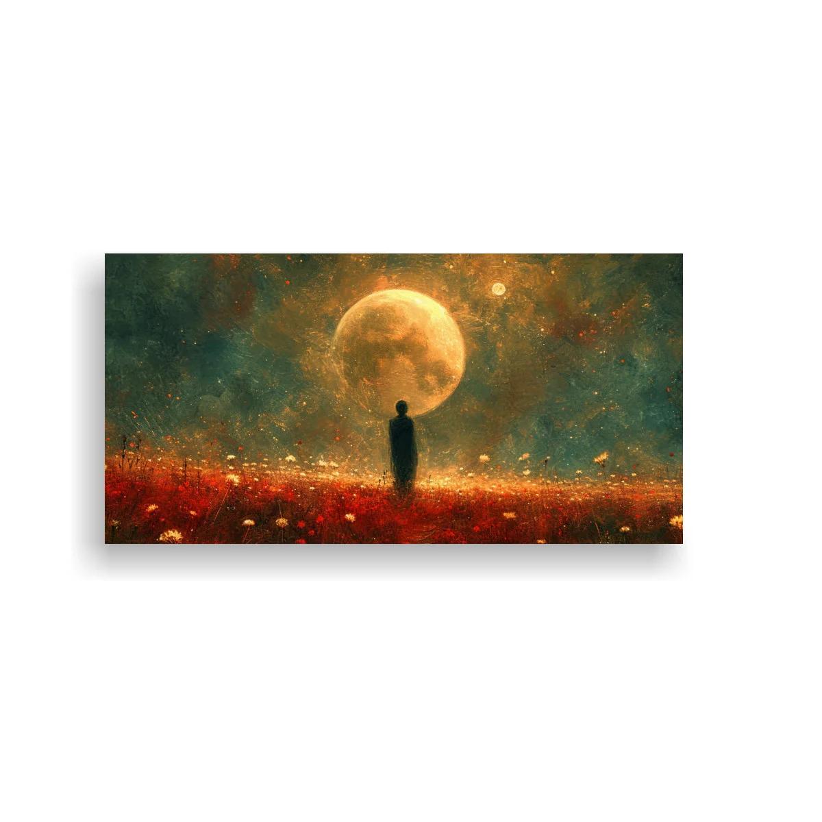 Cuadro figura humana bajo una luna llena — imagen principal