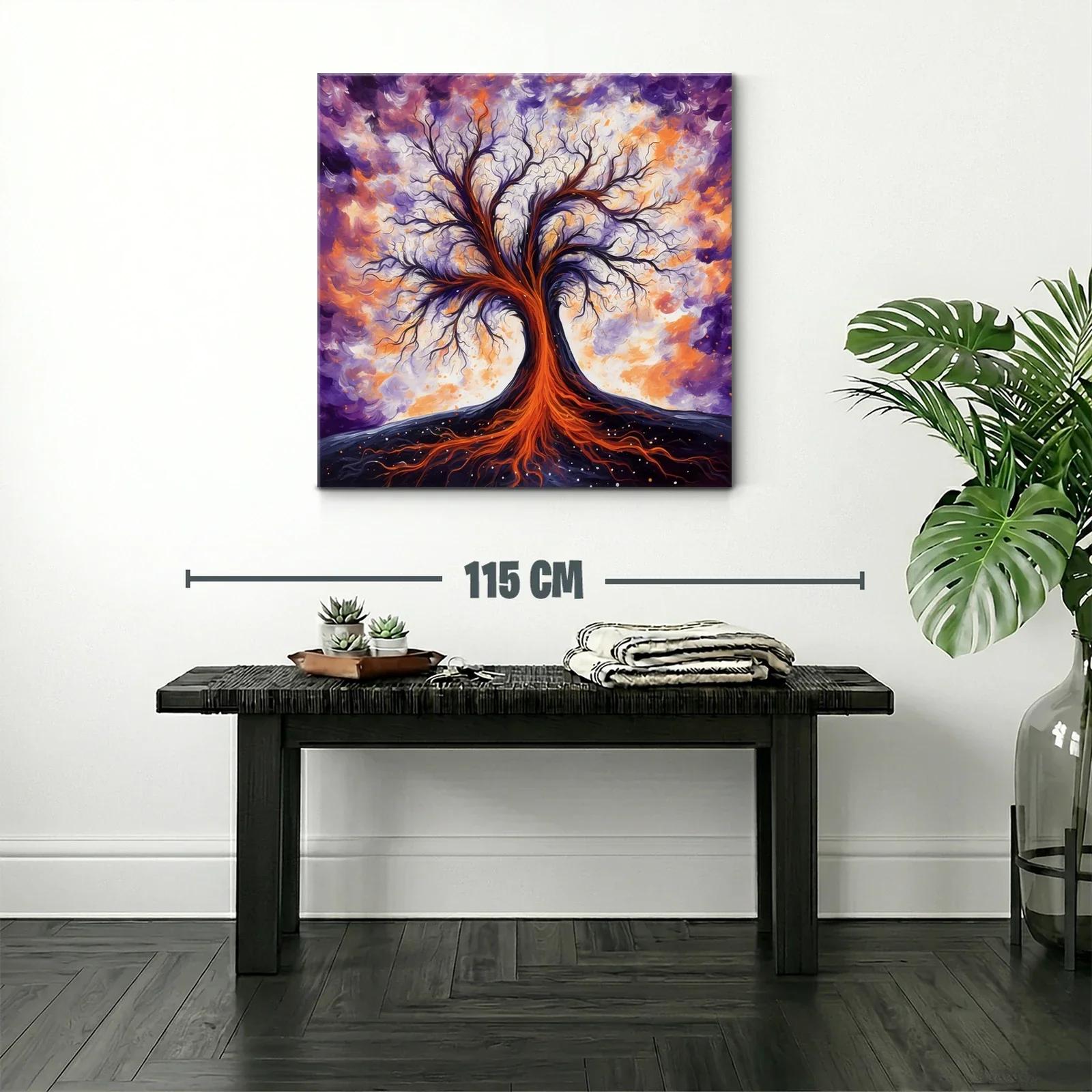 Árbol de fuego entre nubes vibrantes y energía intensa — miniatura 2