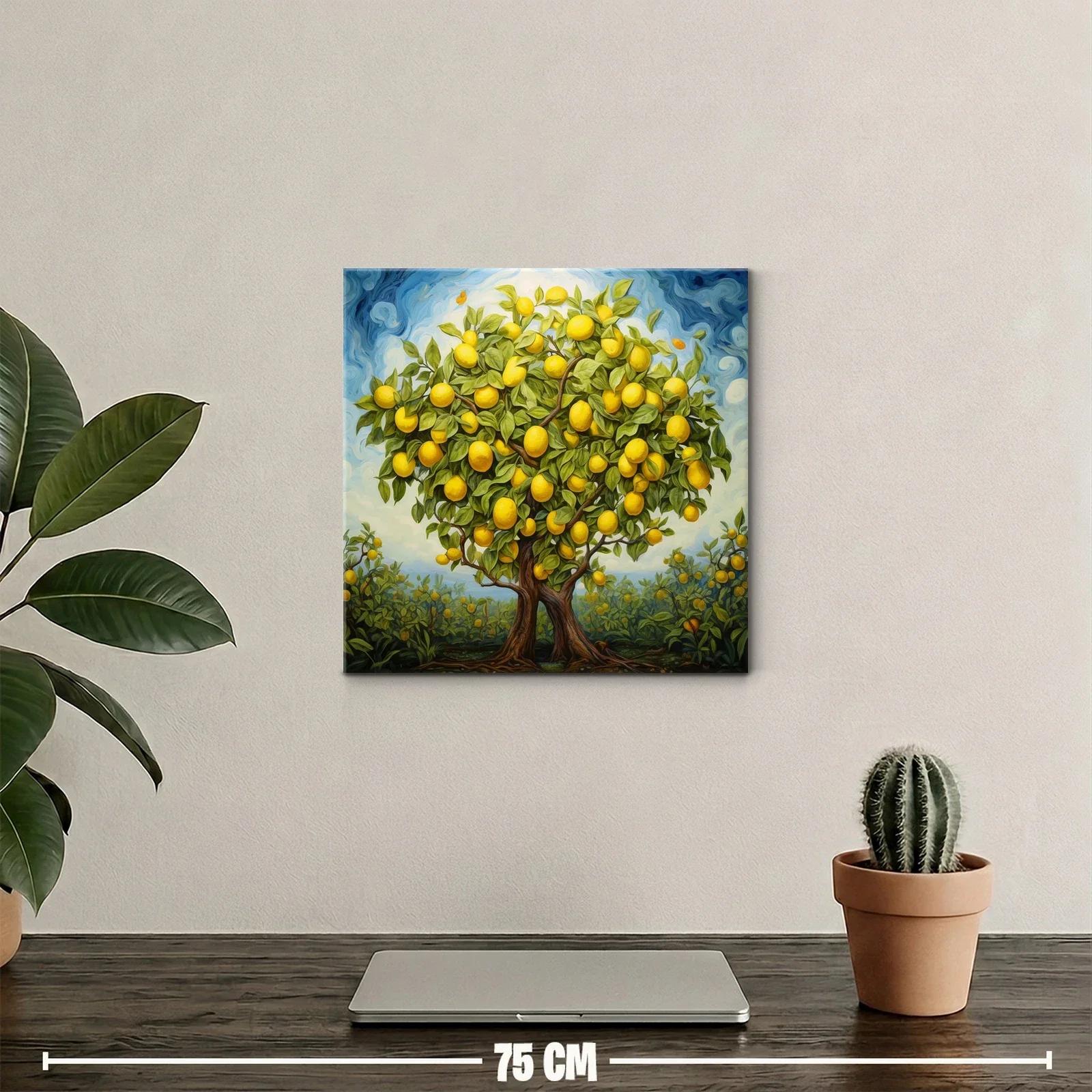 Árbol de limones exuberante y vibrante en paisaje soleado — miniatura 2