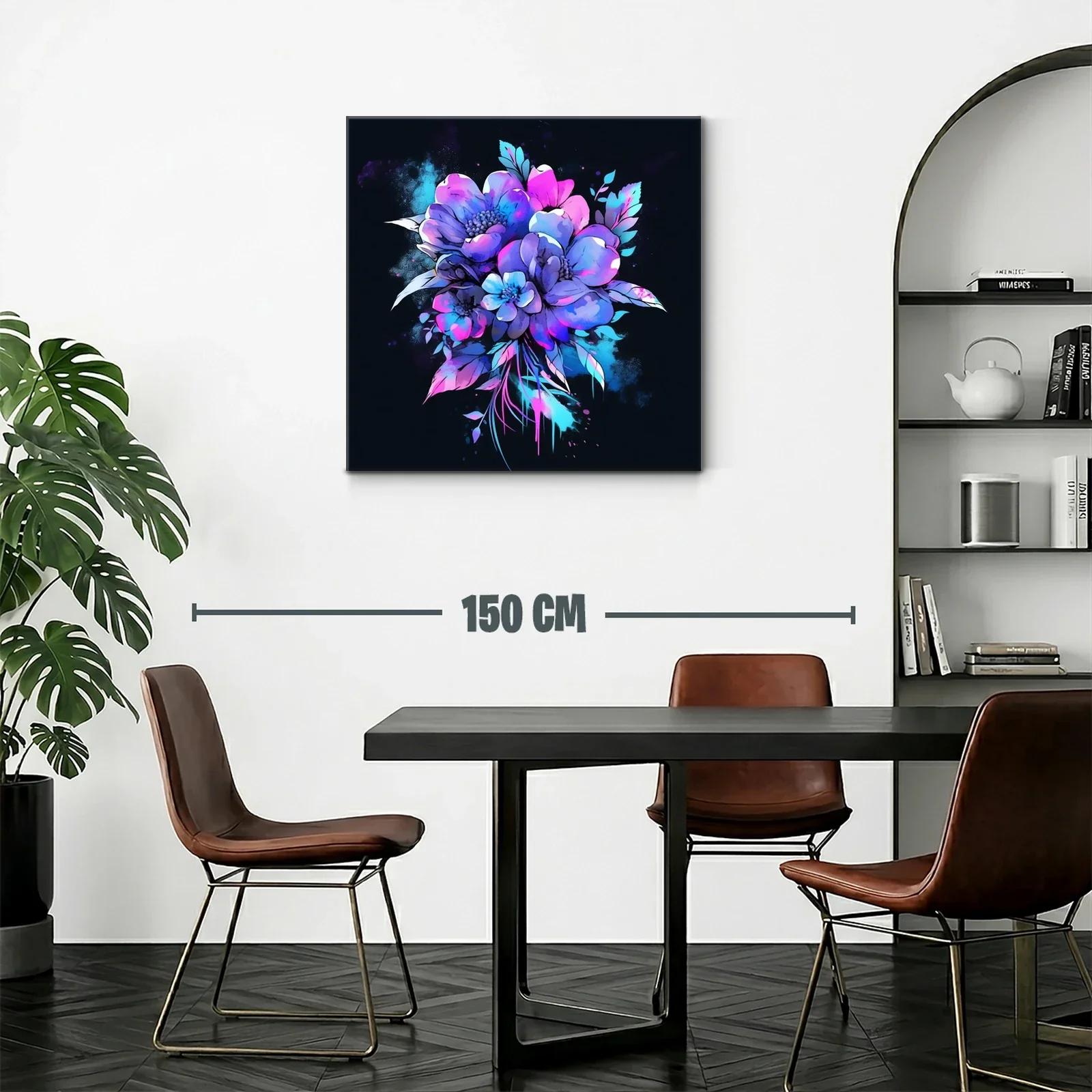 Ramo de flores en tonos violetas y azules vibrantes — miniatura 2