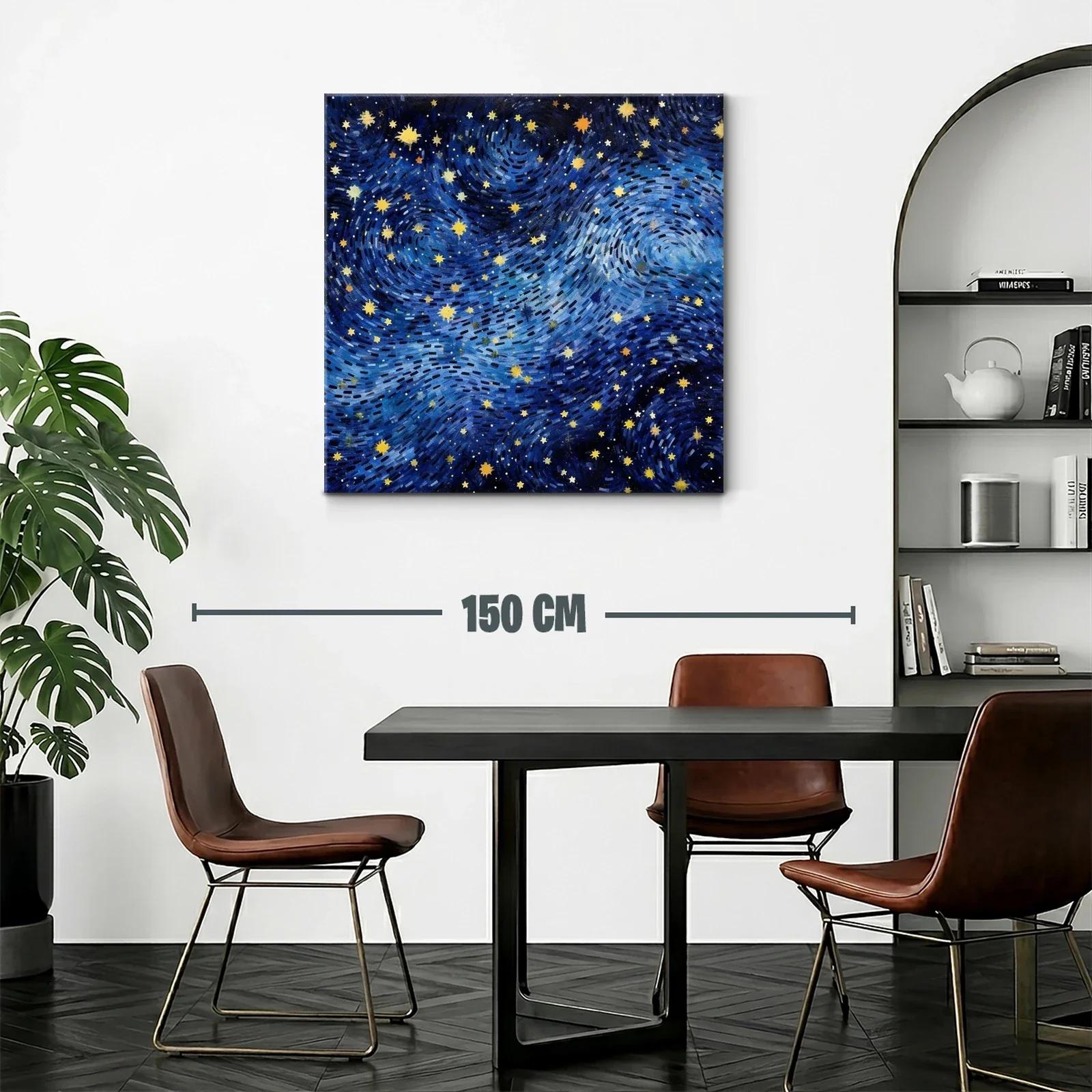 Cuadro con cielo estrellado vibrante y dinámico — miniatura 2