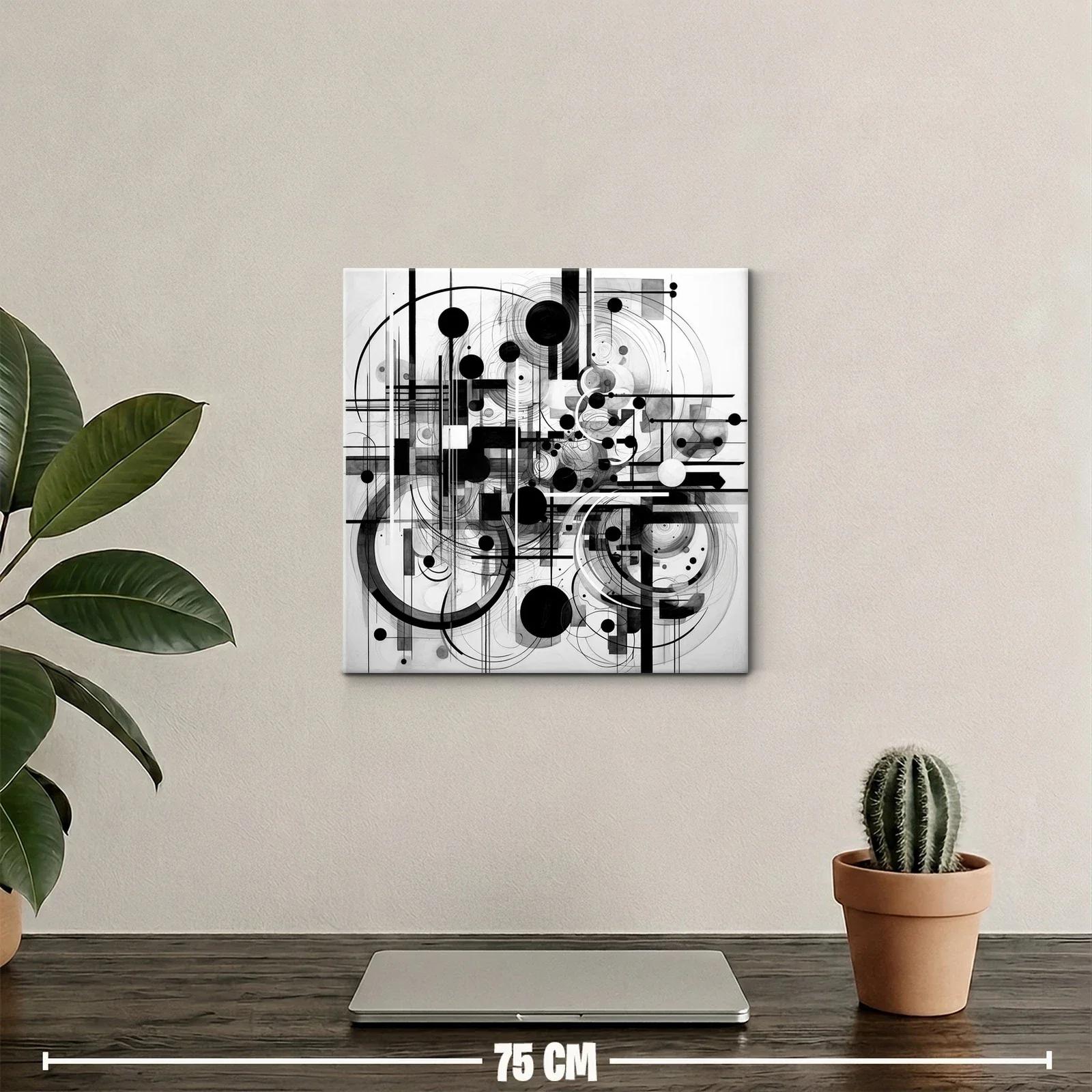 Composición abstracta en blanco y negro con formas geométricas — miniatura 2