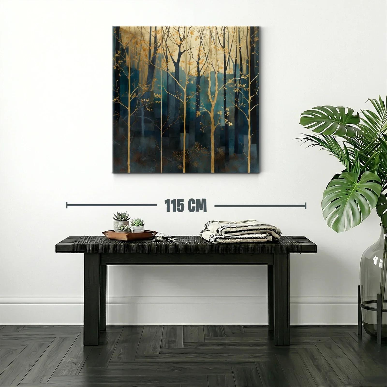 Bosque encantado con tonos dorados y azul profundo — miniatura 2