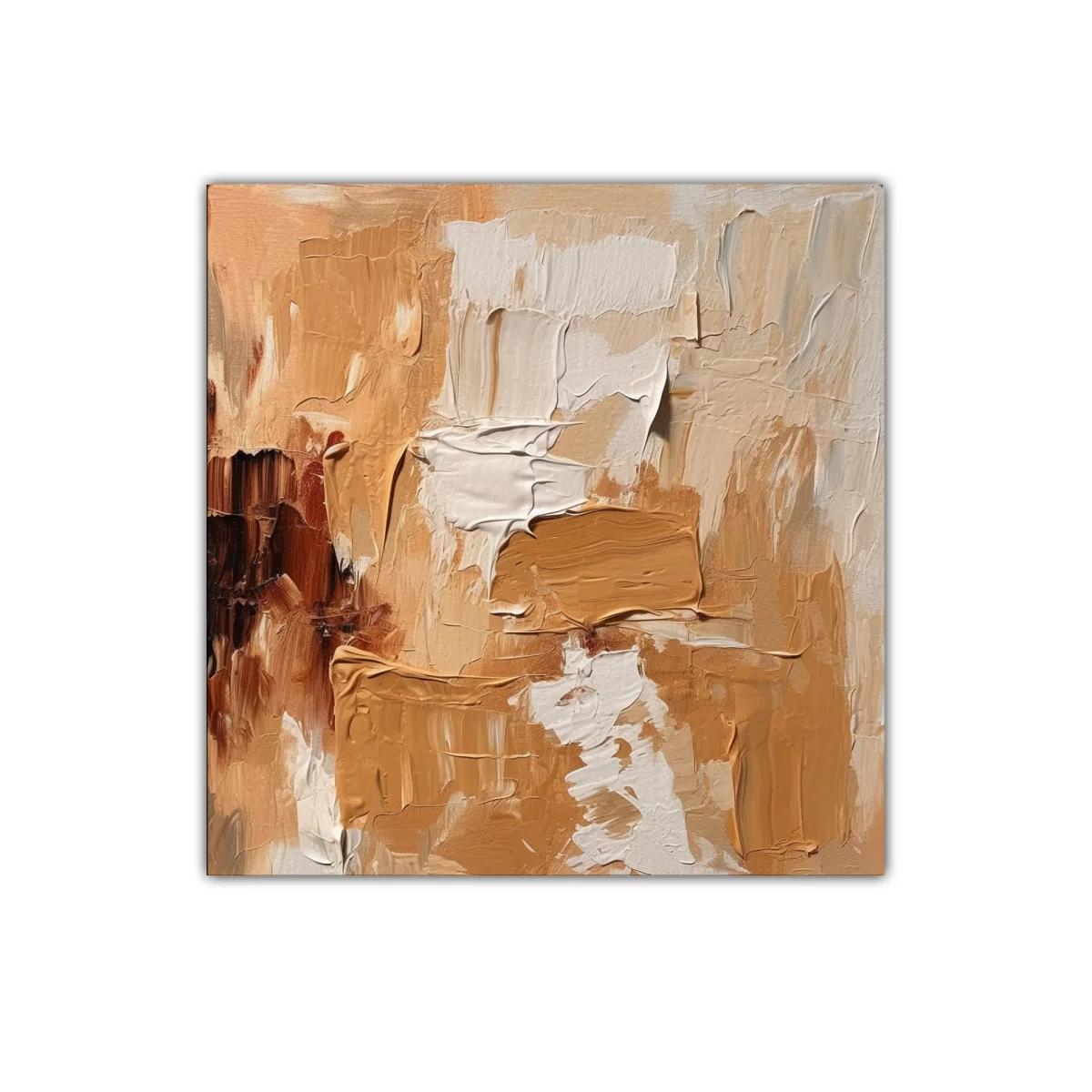 Cuadro abstracto con tonos cálidos y textura marcada — imagen principal