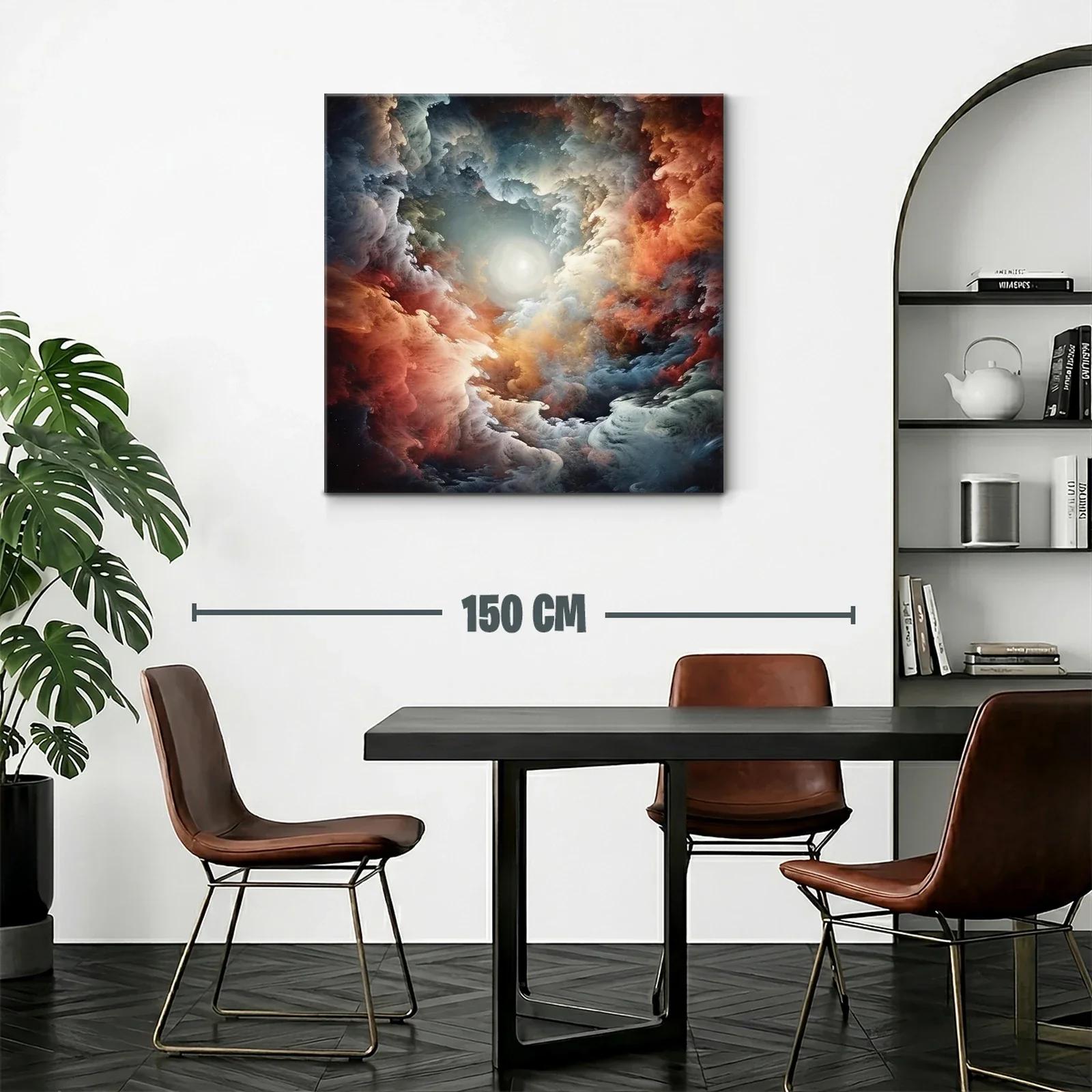 Cuadro abstracto con efecto de nube y luz central — miniatura 2
