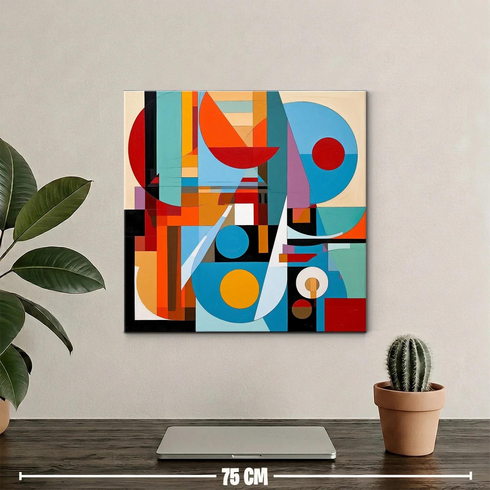 Composición geométrica vibrante con contrastes cálidos y fríos — miniatura 2