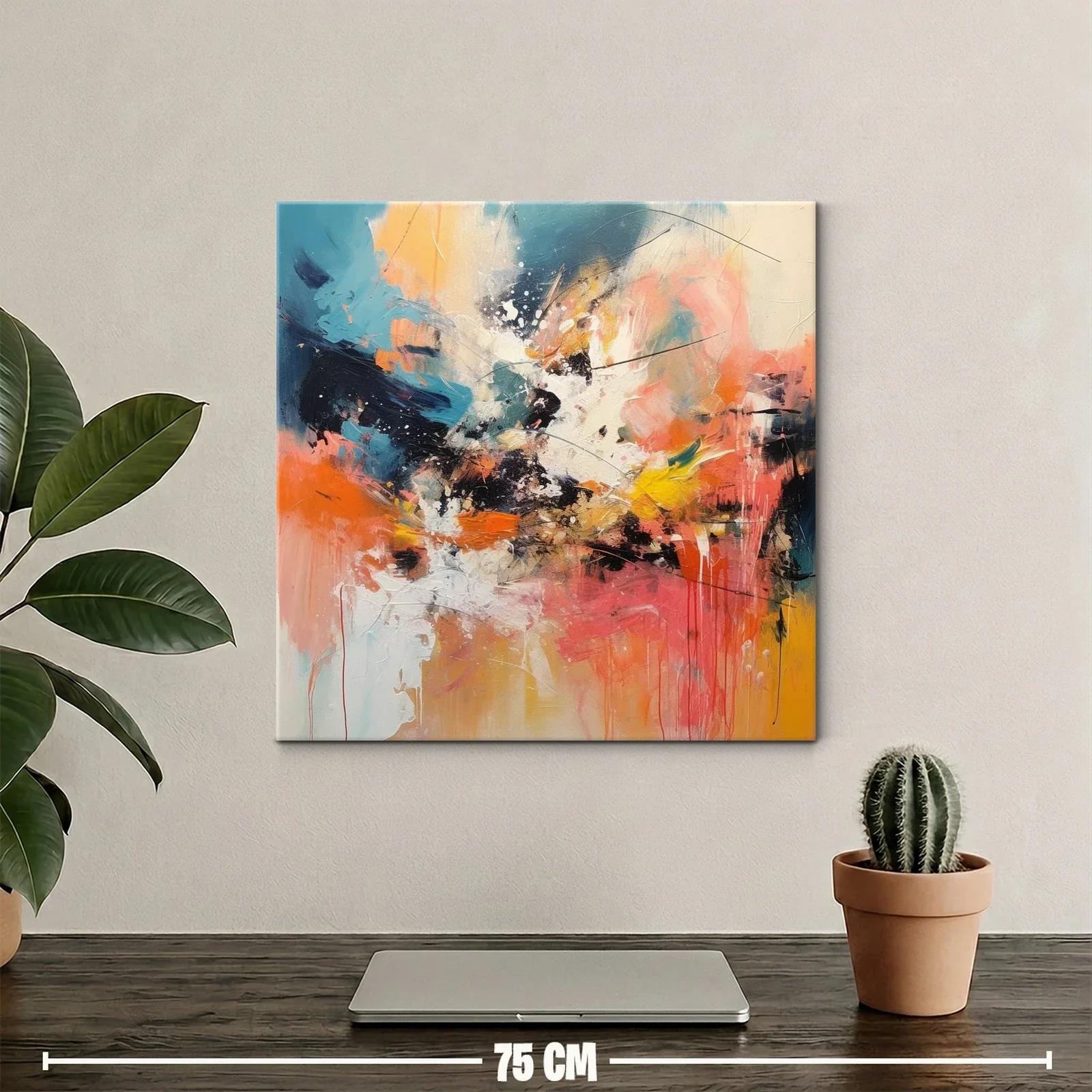 Composición abstracta con vibrantes tonos cálidos y fríos — miniatura 2