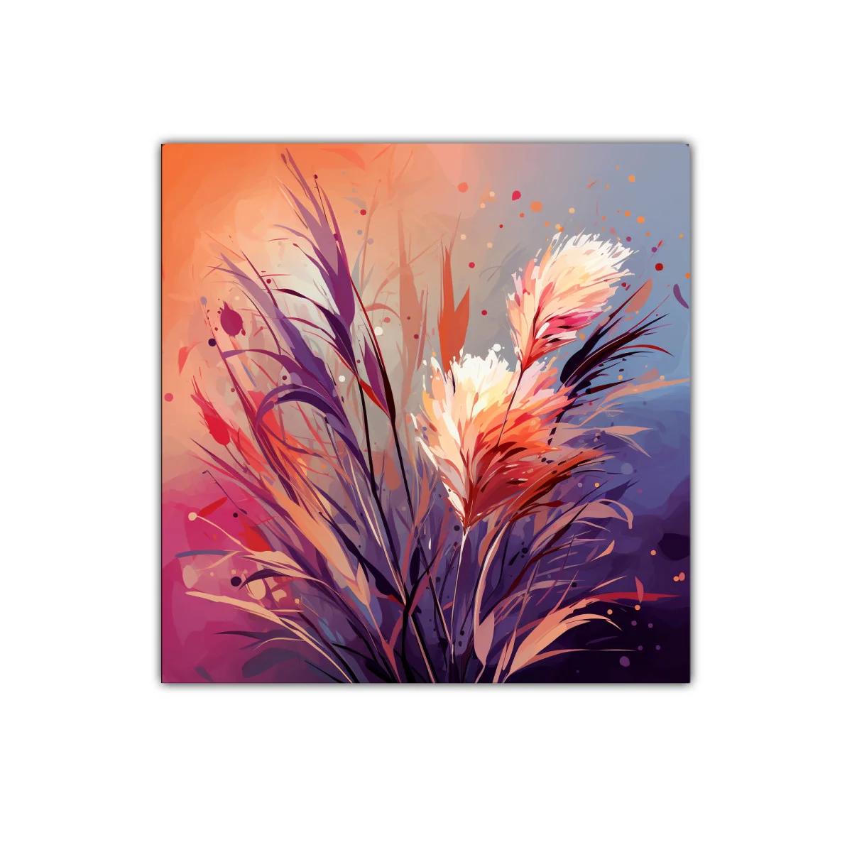 Composición abstracta de flores en tonos cálidos y fríos — imagen principal