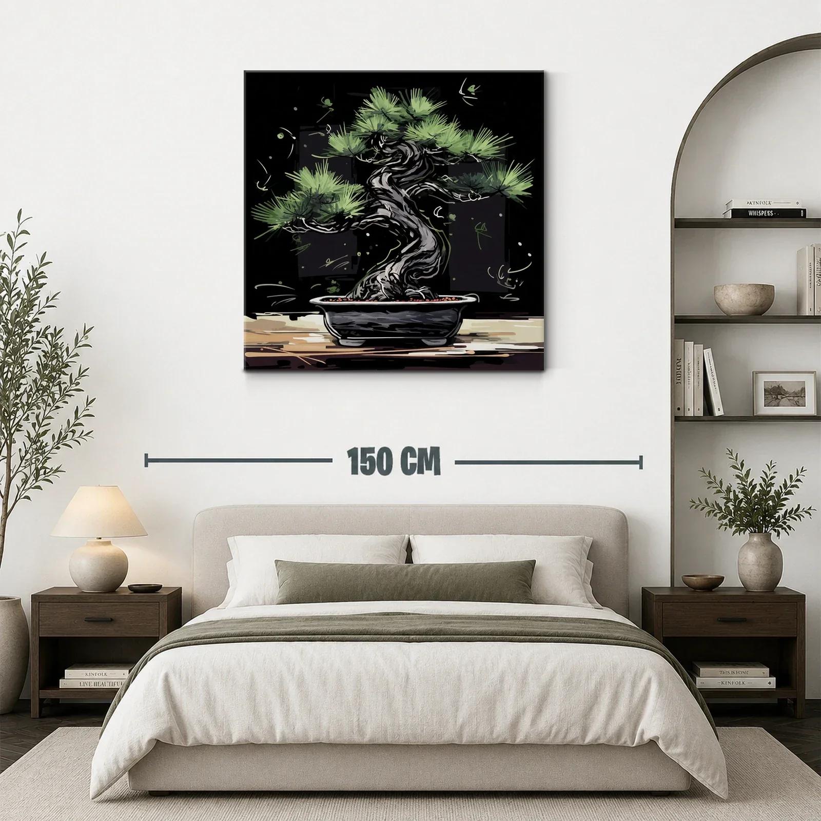 Bonsái elegante con tonos verdes y negros — miniatura 3