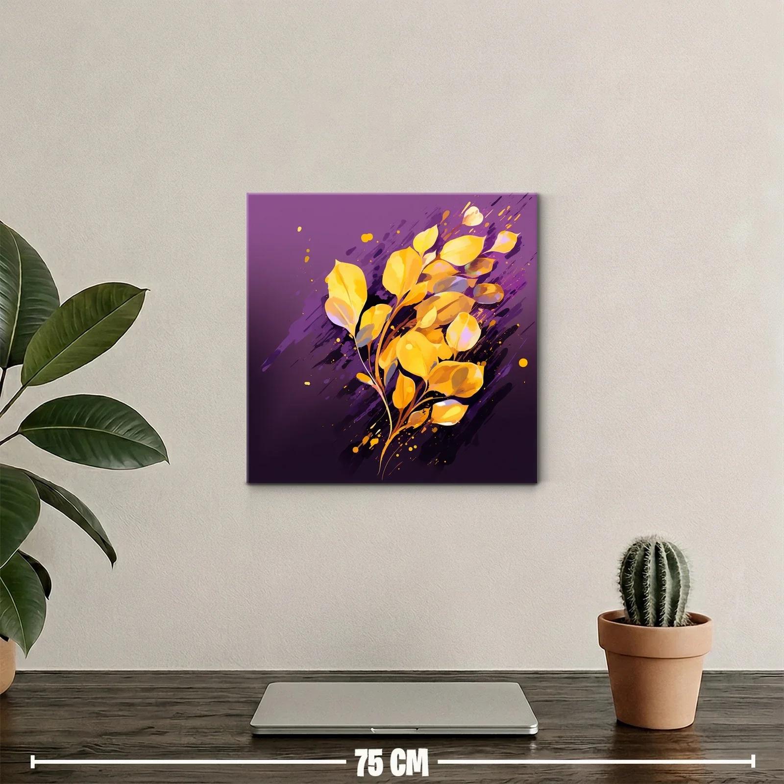 Ramo dorado sobre fondo púrpura elegante y vibrante — miniatura 2