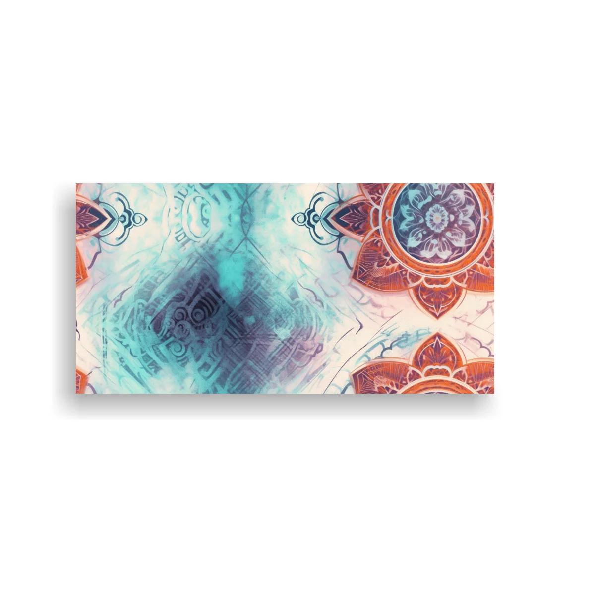 Cuadro mandala floral con bordes ornamentales y fondo difuminado — imagen principal