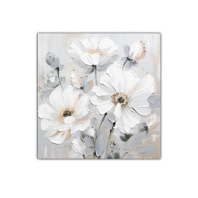 Cuadro decorativo flores blancas suaves y elegantes