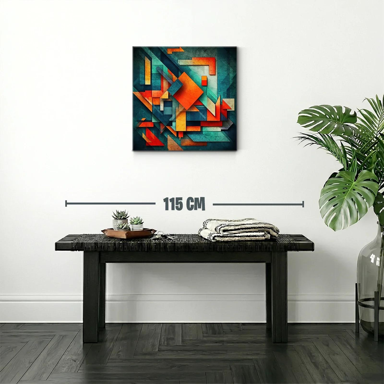Composición abstracta vibrante en tonos naranja y azul — miniatura 2