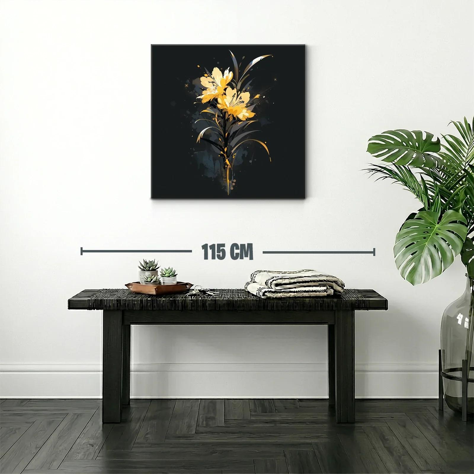 Elegante ramo de flores amarillas sobre fondo oscuro — miniatura 2