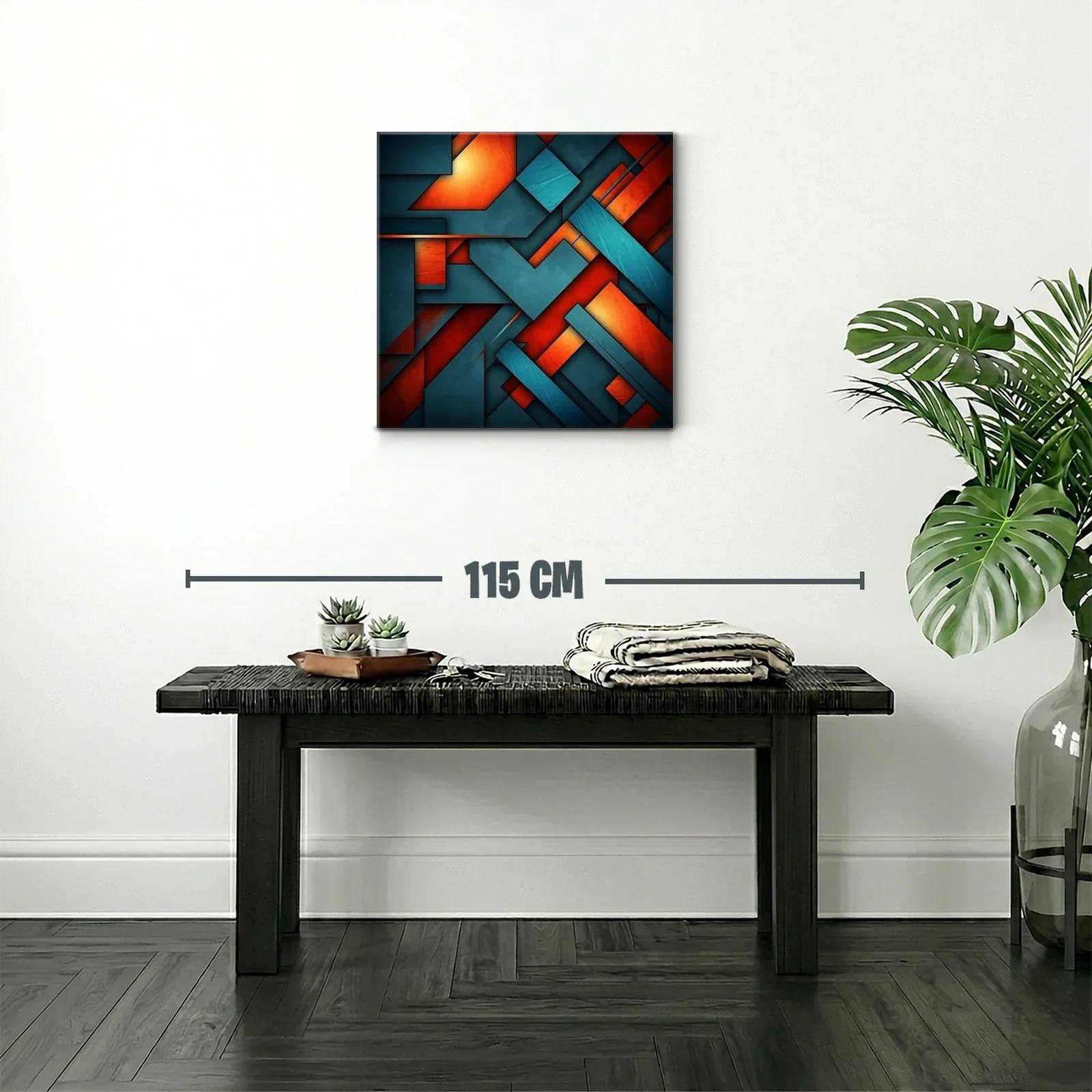 Composición geométrica abstracta en tonos naranja y azul — miniatura 2
