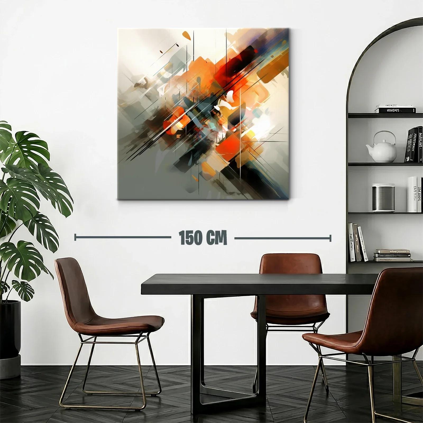 Composición abstracta con dinamismo en tonos cálidos — miniatura 2