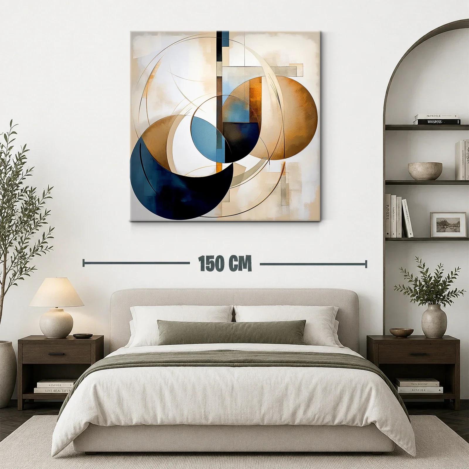 Composición abstracta con formas circulares y tonos cálidos — miniatura 3