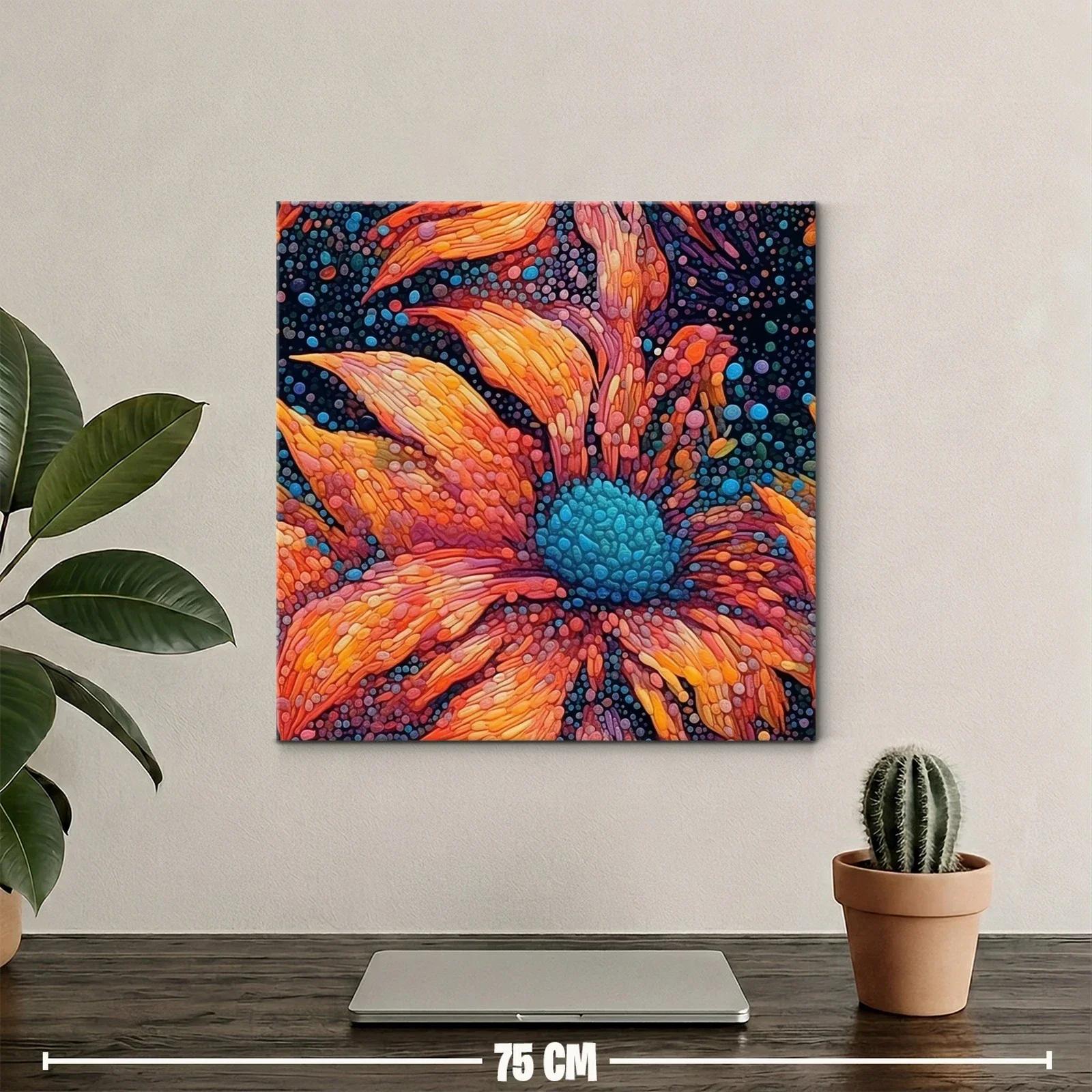 Flores vibrantes con detalles abstractos en tonos cálidos — miniatura 2