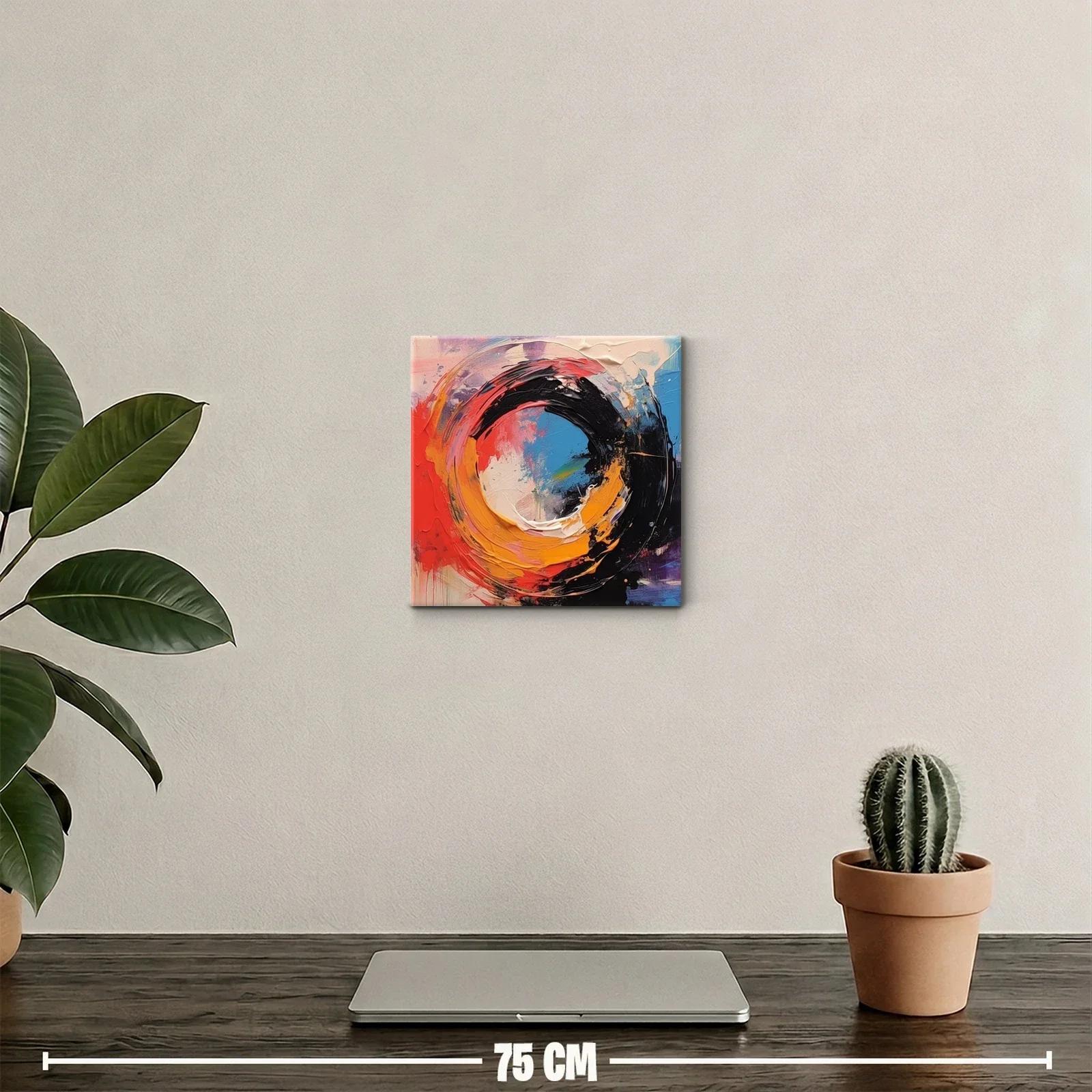 Cuadro abstracto con anillo dinámico en colores vivos — miniatura 2