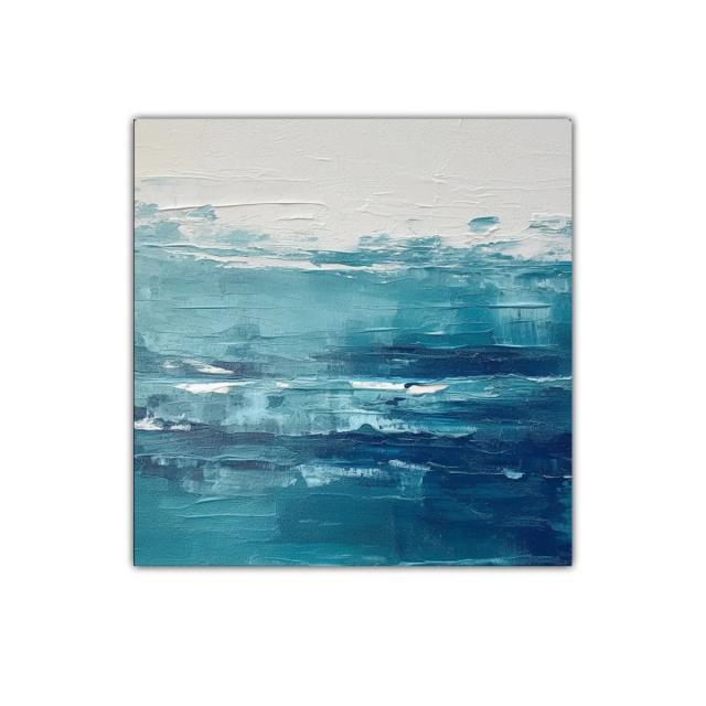 Cuadro abstracto con tonos azules para ambiente sereno