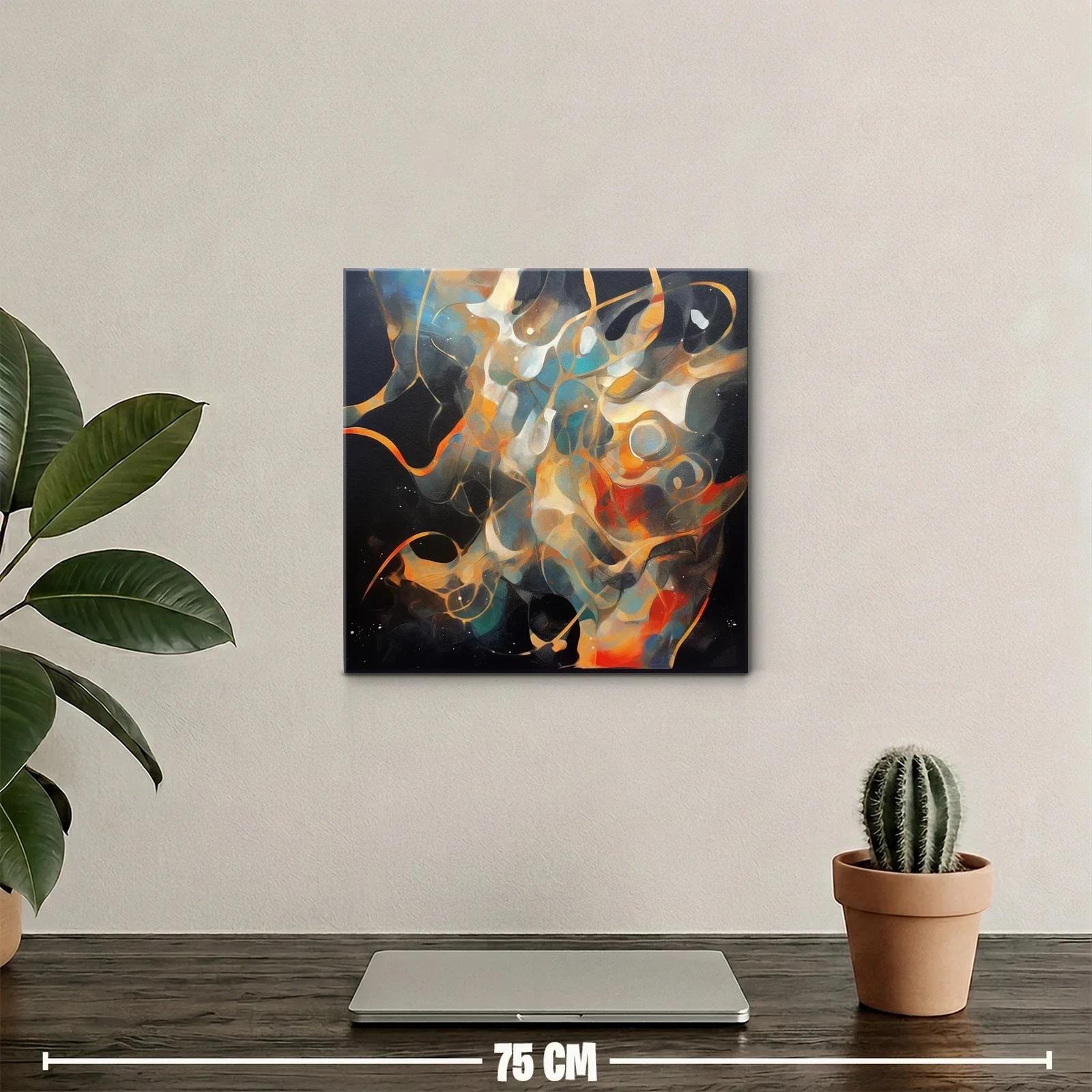 Cuadro abstracto con formas fluidas y tonos vibrantes — miniatura 2