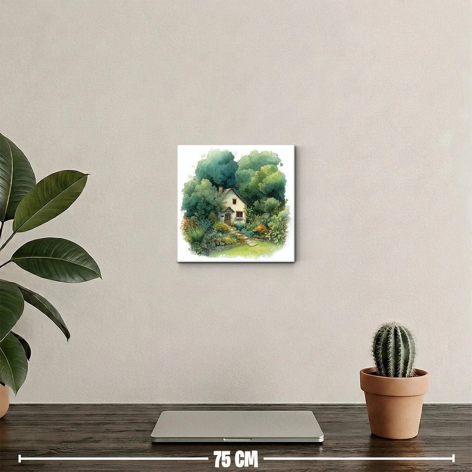 Paisaje de casa rural rodeada de jardín exuberante — miniatura 2
